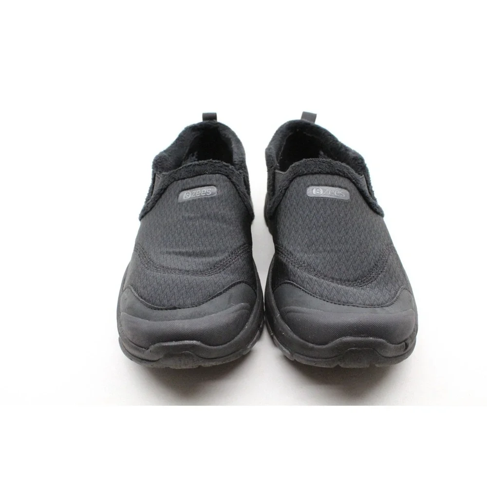 Bzees Women's 10M US Paradise Faux Fur Insulated Washable Slip-ons Sneaker Black